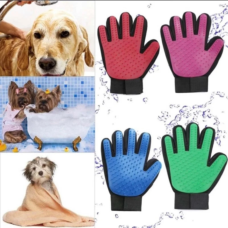 Luva para animais de estimação, luva de silicone para banhos de cães e gatos. Escova de cabelo e remoção de pelos de cães e gatos!